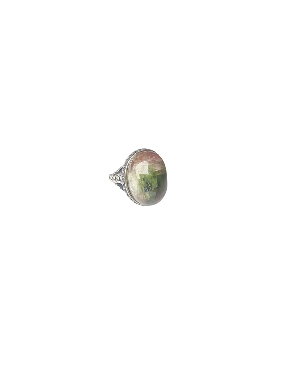 S925 Natural Watermelon Tourmaline Ring
