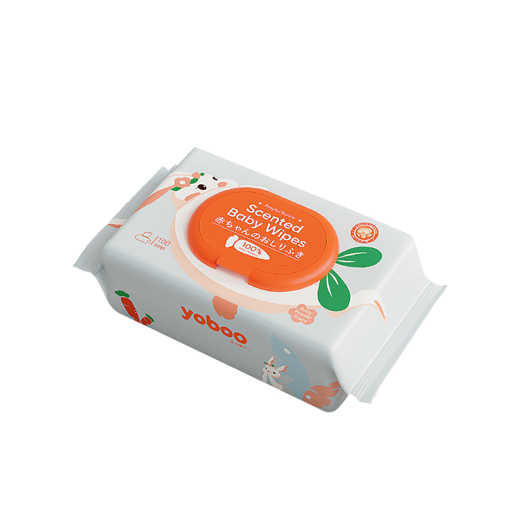 Yoboo Scented Baby Wipes 100 Sheets | Safe For All Skin Types | Hygienic | Soft | Alcohol-free