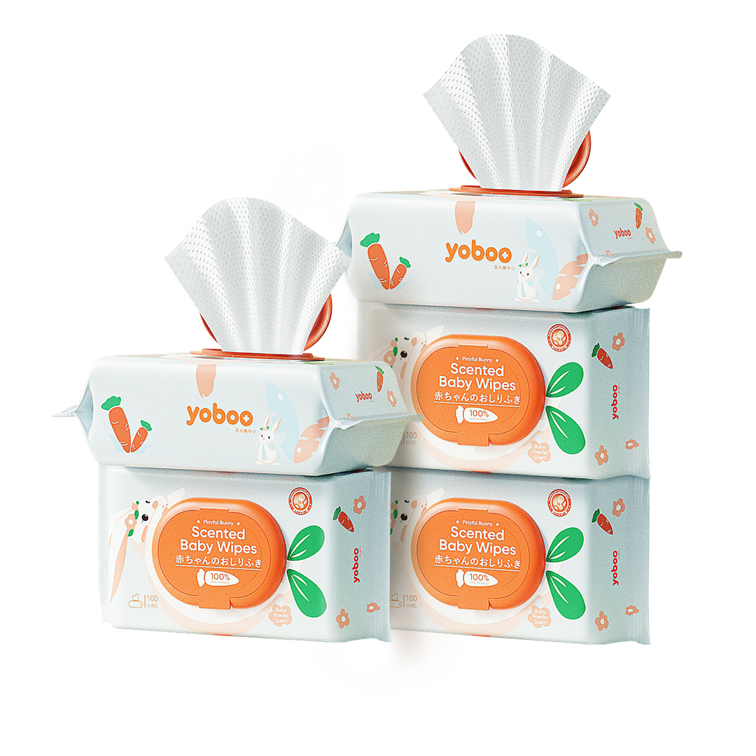 Yoboo Scented Baby Wipes 500 Sheets Bundle of 5 | Safe For All Skin Types | Hygienic | Alcohol-free