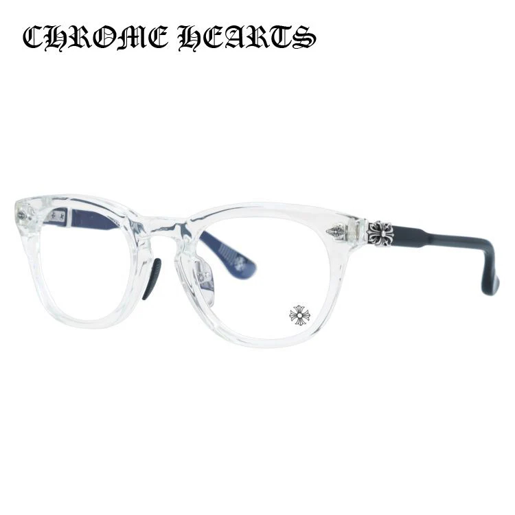 【Chrome Hearts】クロムハーツ メガネフレーム 伊達メガネ CHROME HEARTS RODSICLE CRYS-BK 51サイズ フローラル ボストン型 ユニセックス メンズ レディース