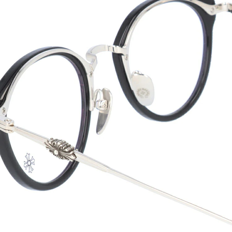 クロムハーツ メガネ 度付き 度なし 伊達メガネ 眼鏡 メガネフレーム CHROME HEARTS DIG BIG BK/SS 45サイズ ボストン型 ユニセックス メンズ レディース 紫外線 UVカット ラッピング無料