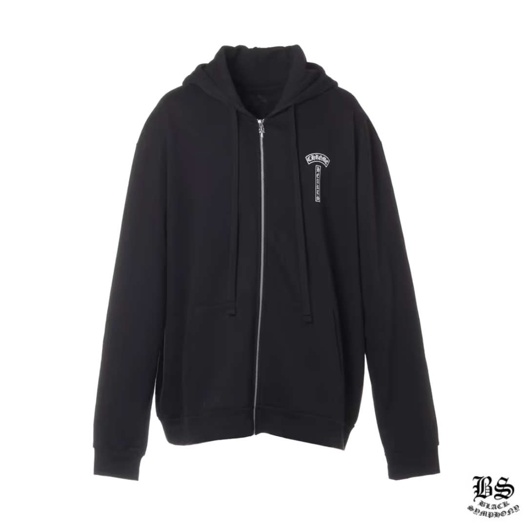 クロムハーツ パーカー コットン  ブラック アーチロゴ ダガージップ