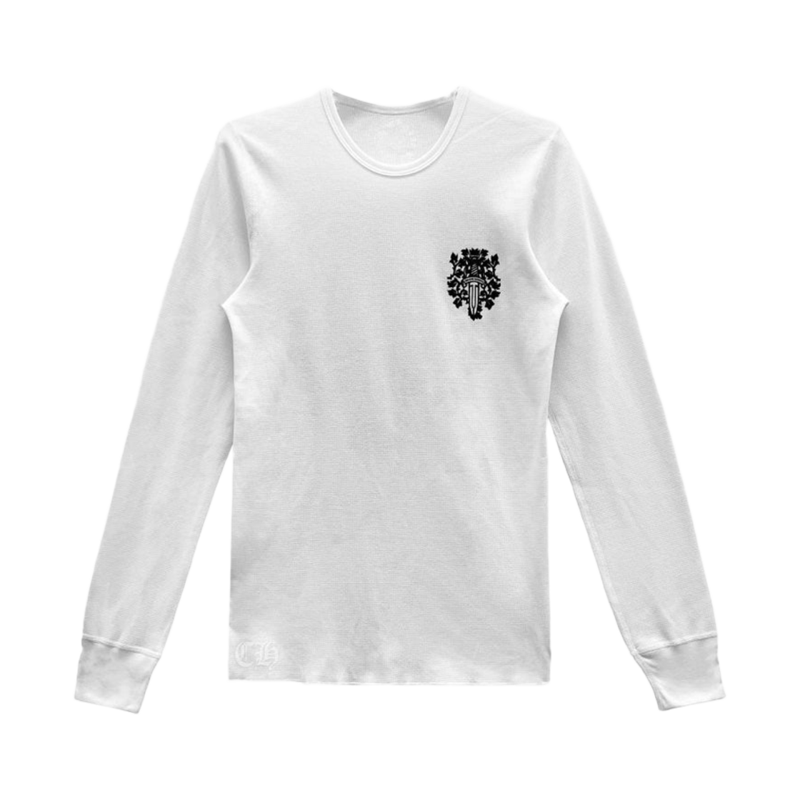 クロムハーツ ロングワッフルTシャツ ヘアリーダガー　ホワイト　ワッフル素材