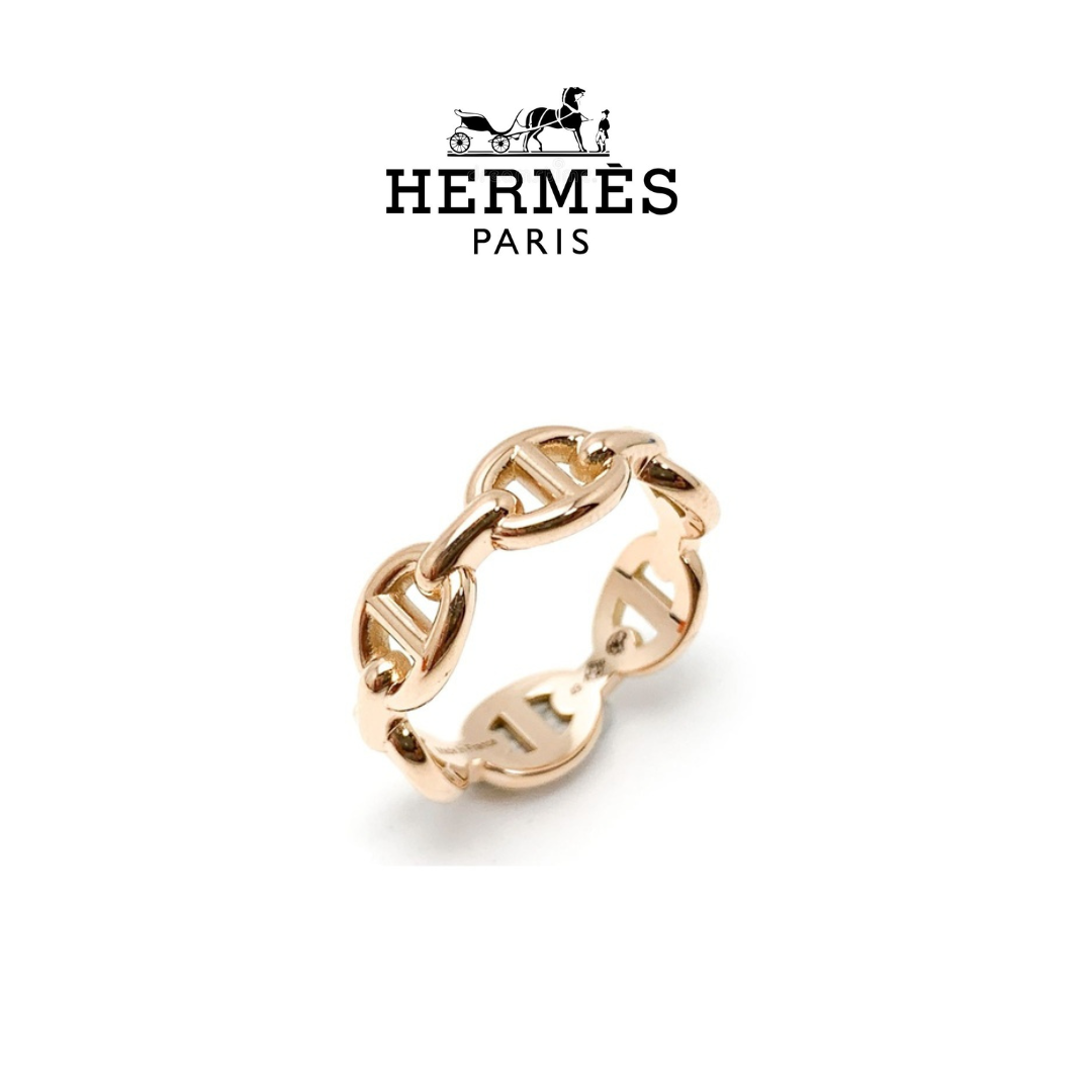 HERMES エルメス 750 K18ピンクゴールド シェーヌダンクルアンシェネPM リング 指輪 