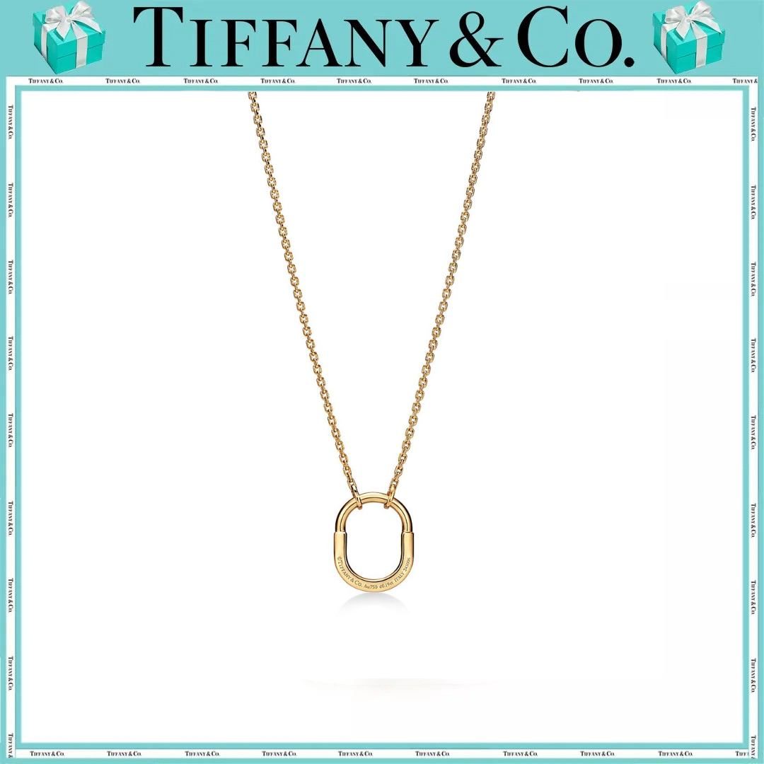 ティファニー ロック スモール ロック ペンダント イエローゴールドにパヴェ ダイヤモンドをセッティング