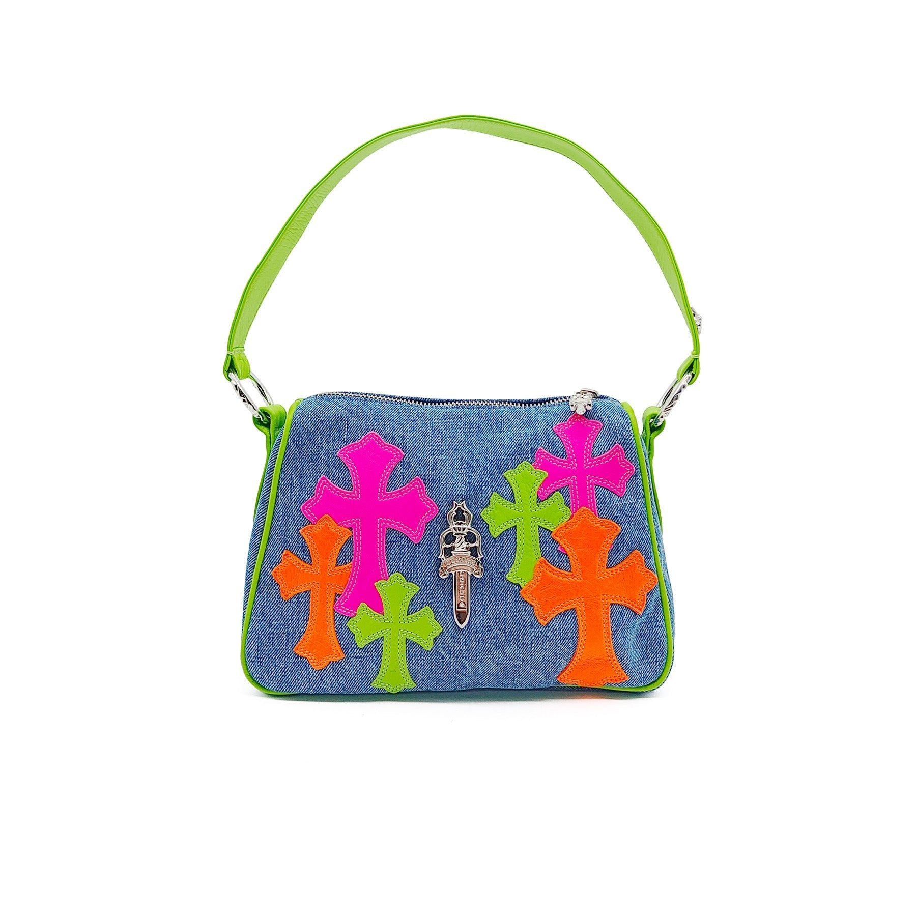 クロムハーツ マイアミ・アート・バーゼル マルチカラーパッチデニムクロスパッチナゲットバッグ