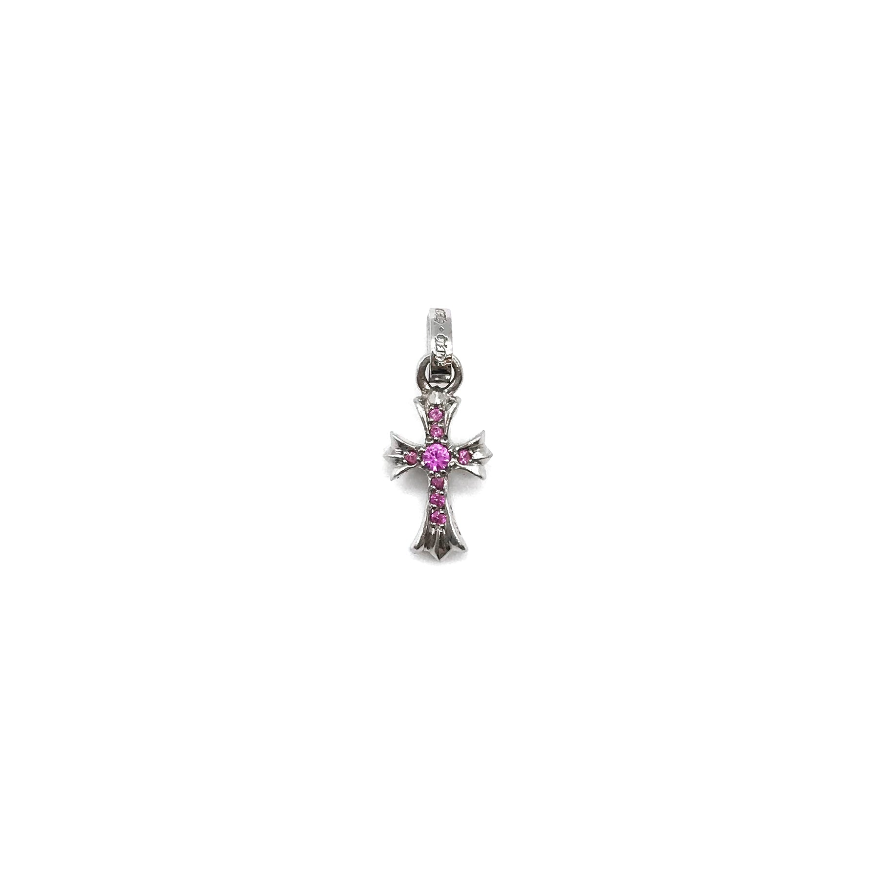 Chrome Hearts 18K ホワイトゴールド ピンクダイヤモンド ベイビーファット ネックレス チャーム