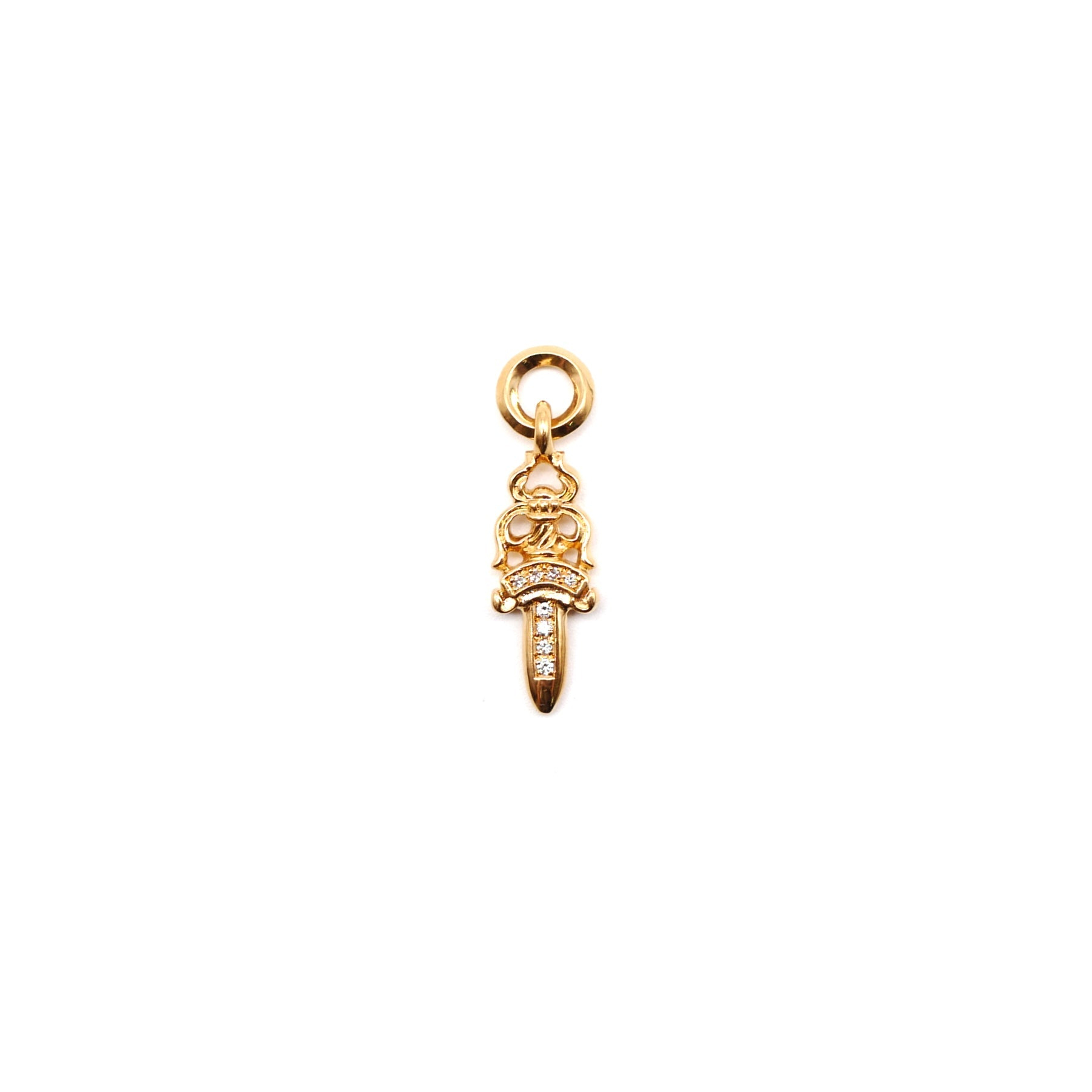 CHROME HEARTS (クロムハーツ) 22K ゴールド ダイヤモンド ダガー ペンダント