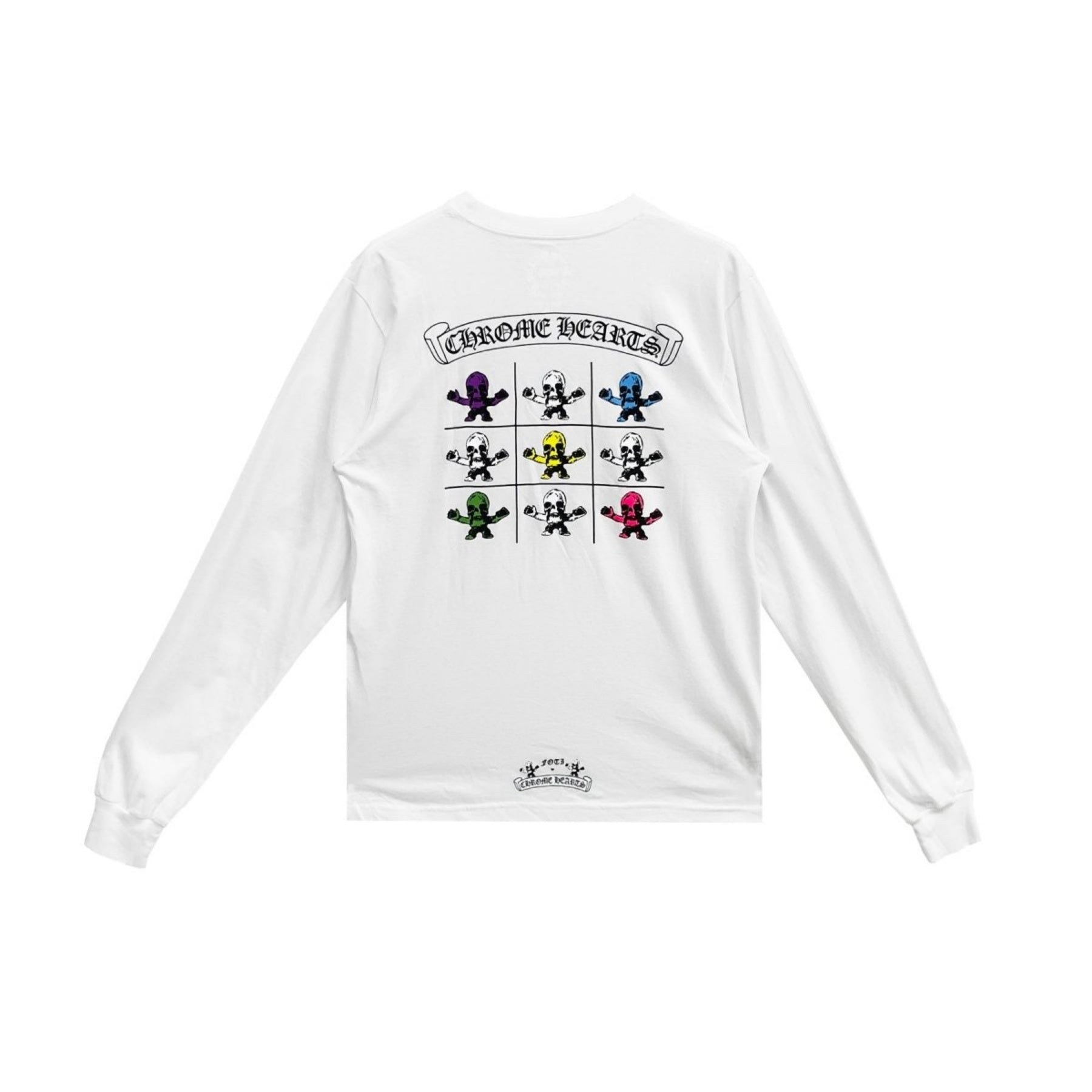 クロムハーツ マルチレインボー フォティ ティーター ハリス ホワイト 長袖Tシャツ