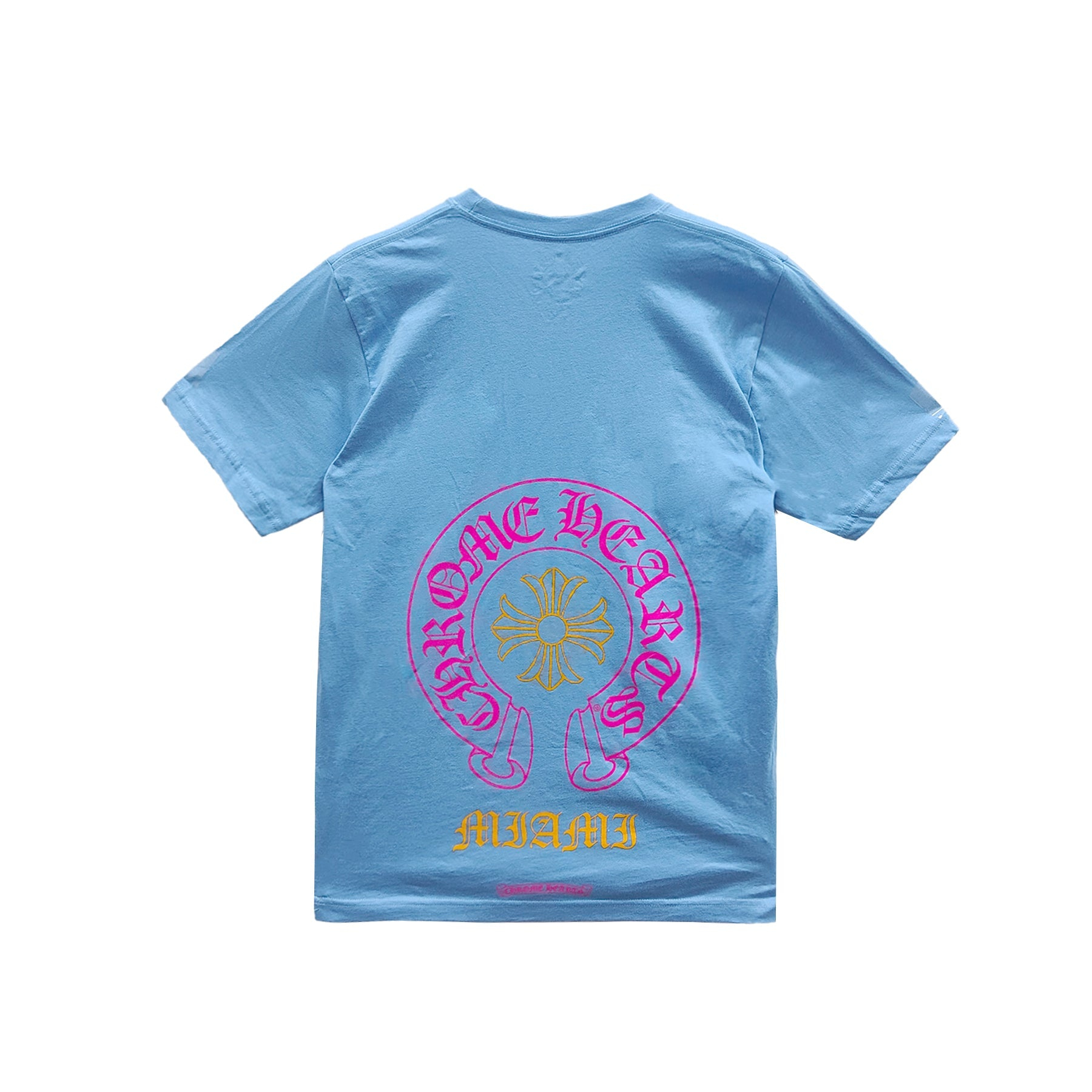 CHROME HEARTS クロムハーツ マイアミ限定ホースシューブルー半袖Tシャツ