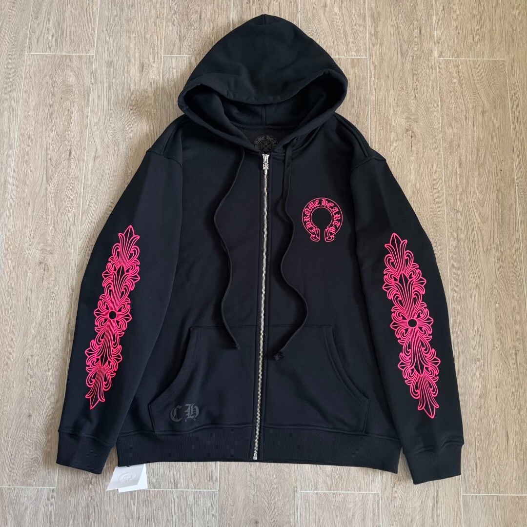 【Chrome Hearts】クロムハーツ セットアップ パーカー ジョガーパンツ 上下セット メンズ レディース ブラック ピンク 男女兼用