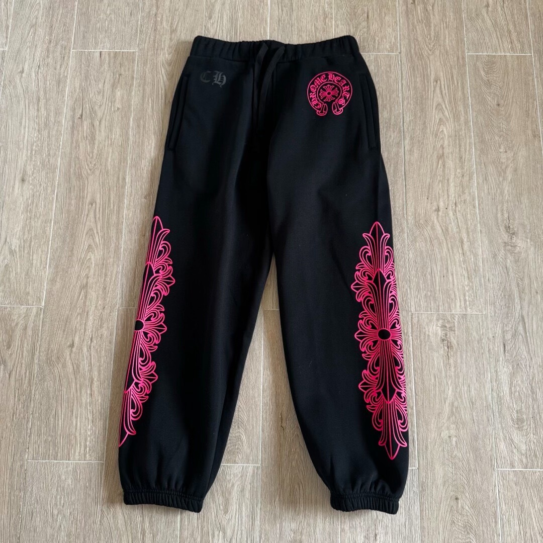 【Chrome Hearts】クロムハーツ セットアップ パーカー ジョガーパンツ 上下セット メンズ レディース ブラック ピンク 男女兼用