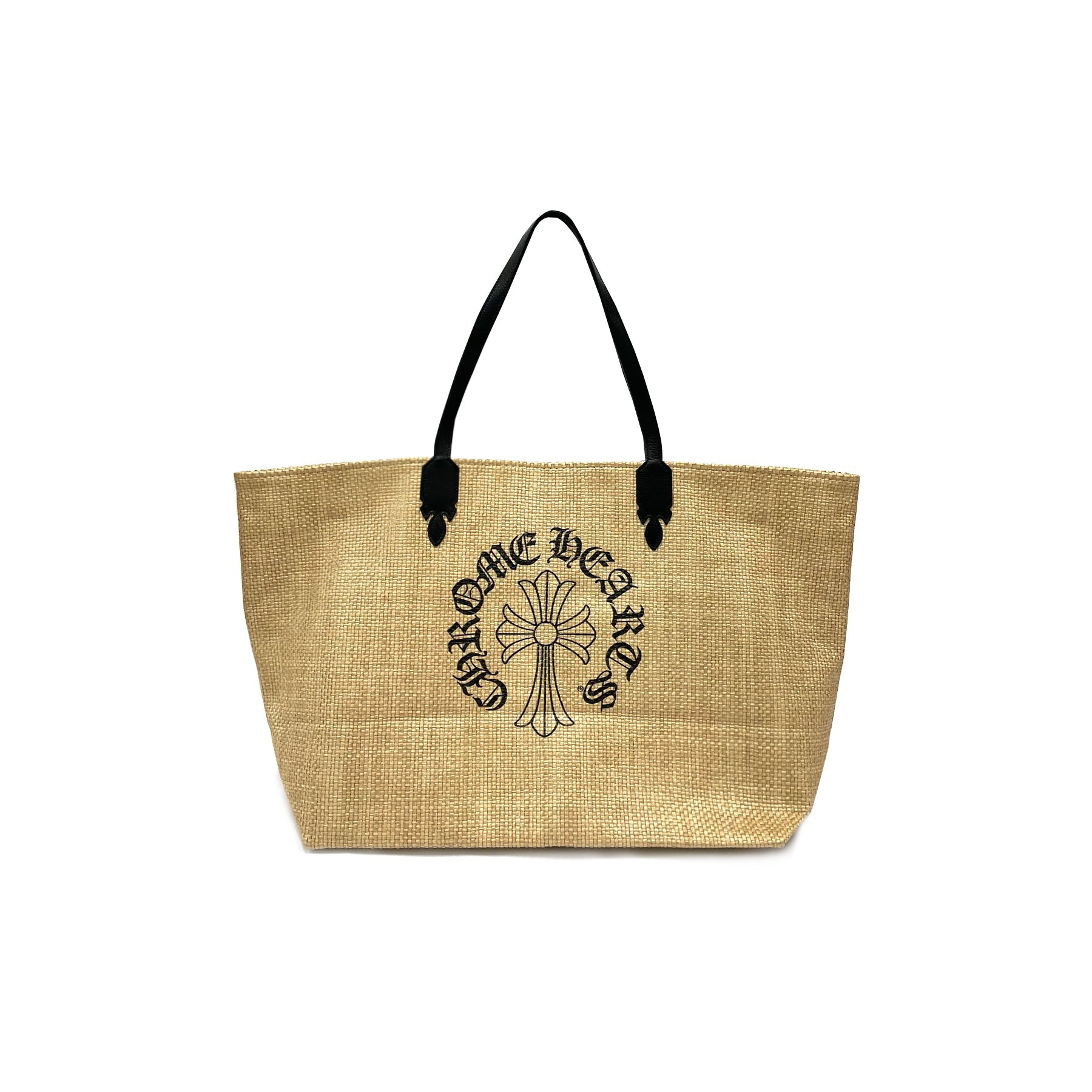 CHROME HEARTS (クロムハーツ) クロムハーツ ベージュのストロー素材のクロスビーチバッグ