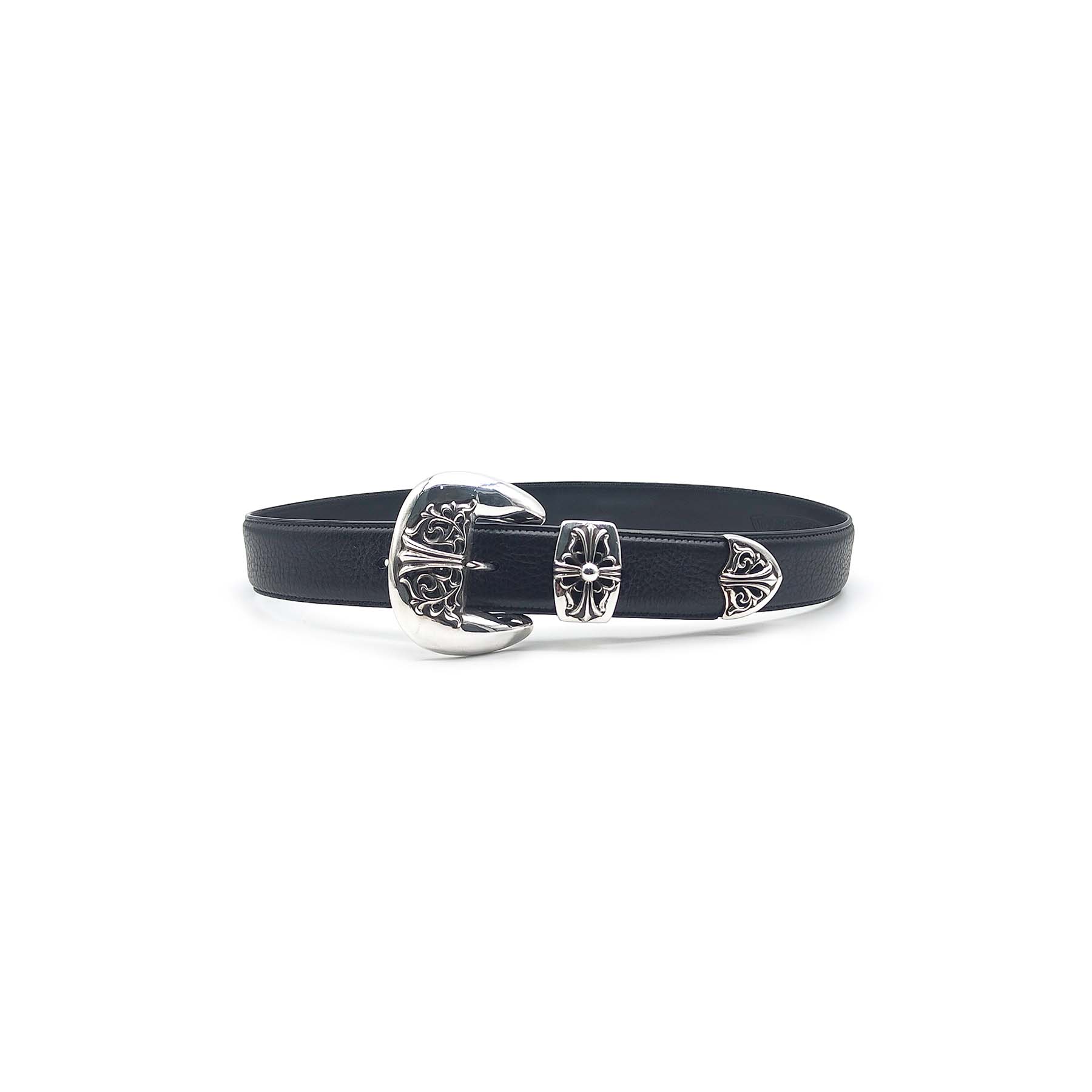 CHROME HEARTS (クロムハーツ) シルバーバインフローラルスリーピースベルト 34インチ メンズ