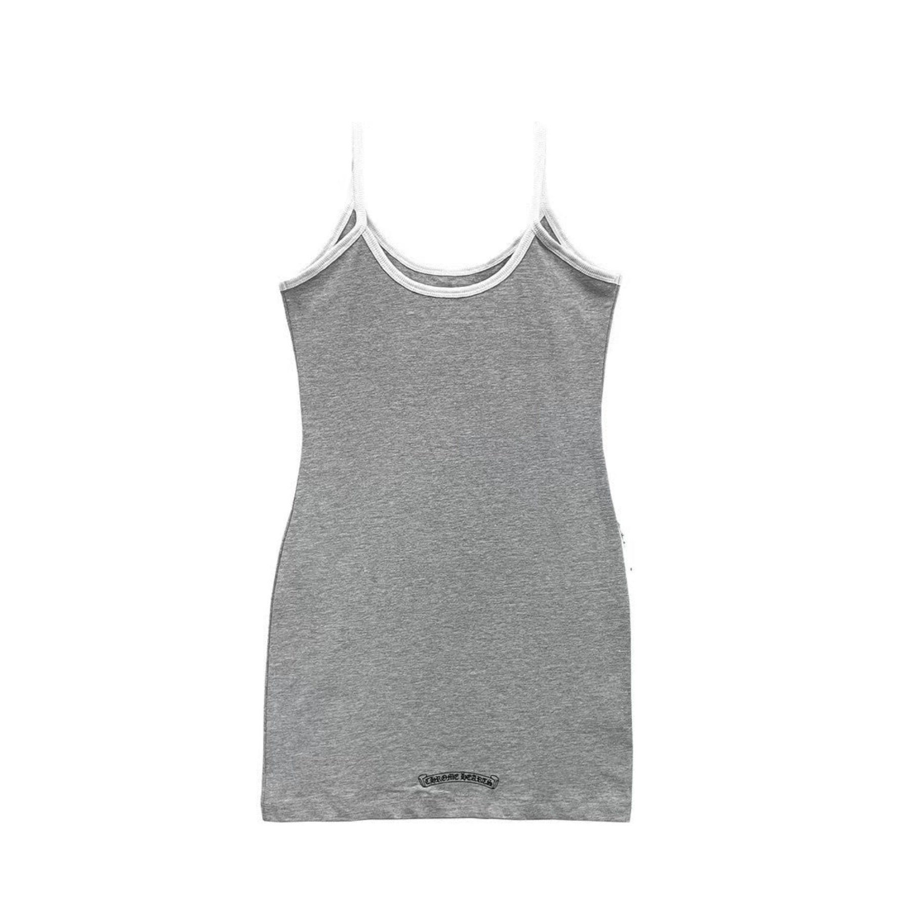 CHROME HEARTS (クロムハーツ) グレー ホースシュー ロゴ タンクトップ ドレス