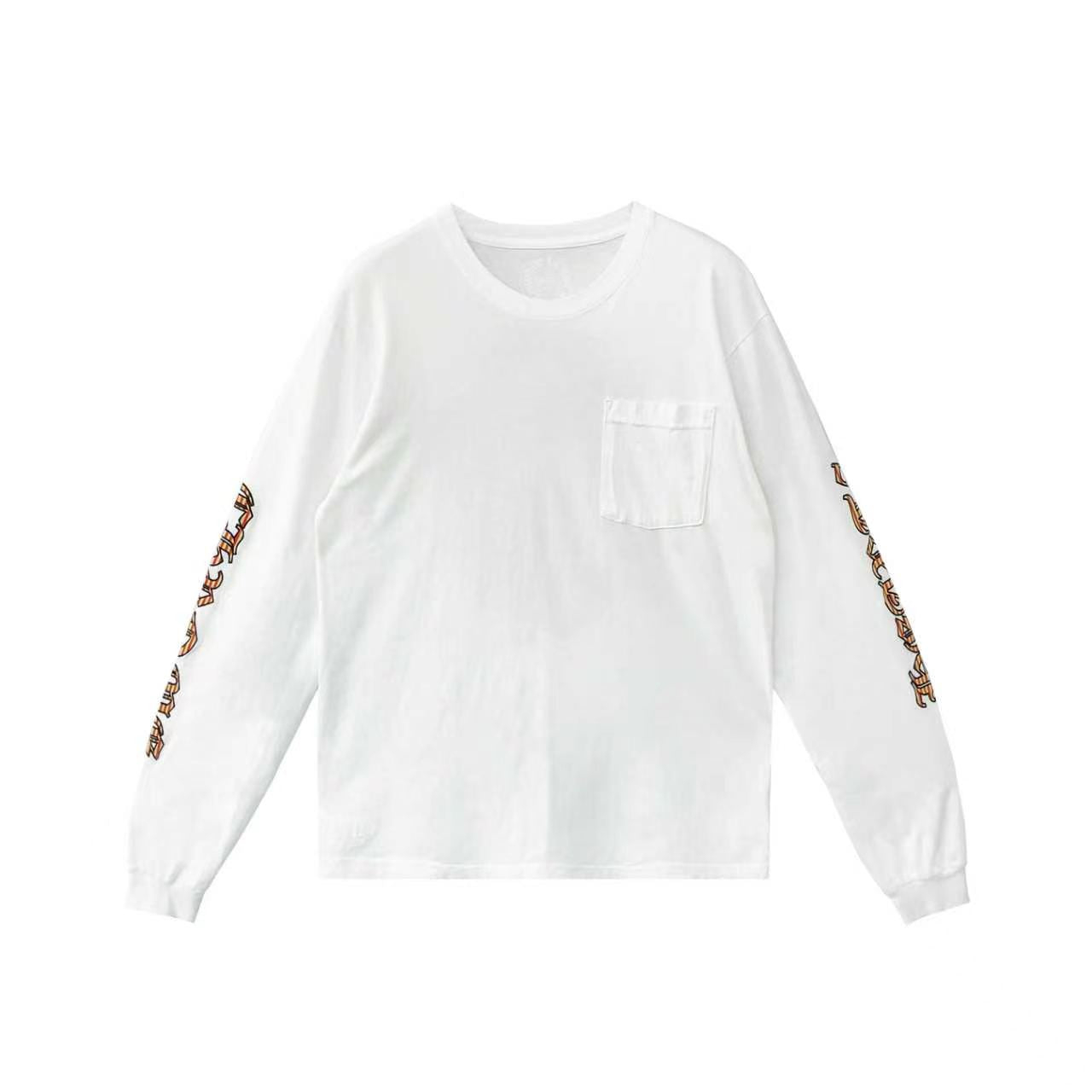 クロムハーツ イエローダガースクリプト ホワイト長袖Tシャツ Sweatshirt100　　