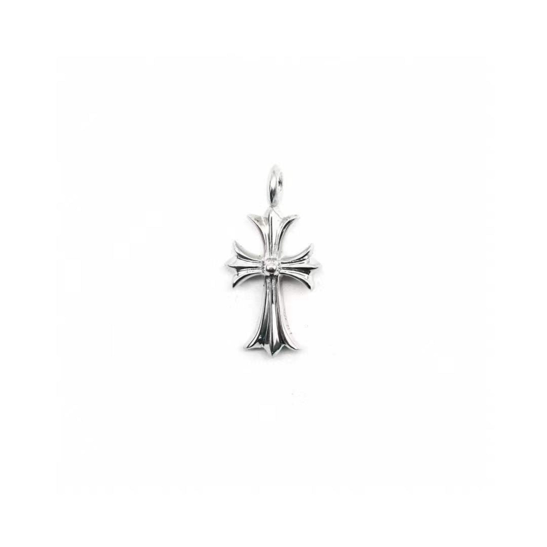 CHROME HEARTS (クロムハーツ) 18K ホワイト ゴールド エメラルド タイニー クロス ペンダント