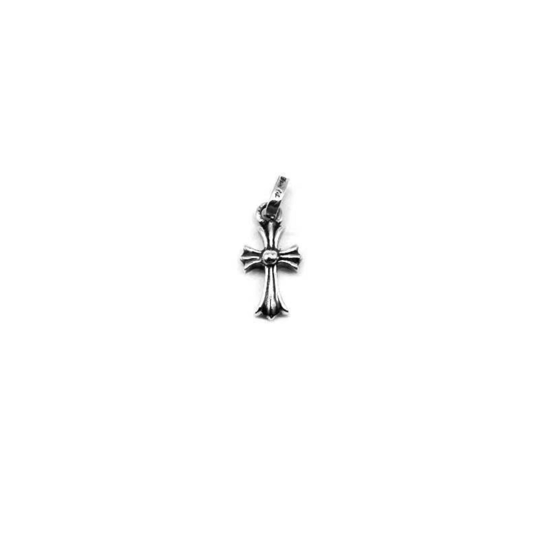 Chrome Hearts 925 シルバー ルビー ベイビーファット クロス ペンダント