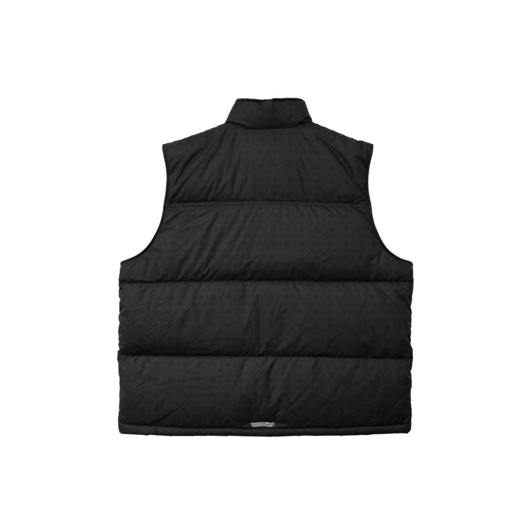 CHROME HEARTS ブラックトーナルモノグラムクロスパターンパファーベスト