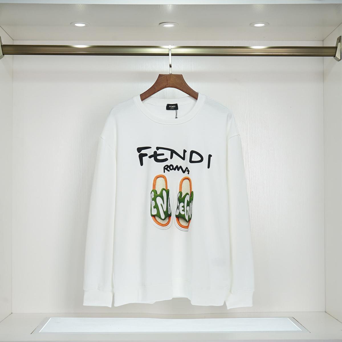 FENDI パーカー フェンディ プリントおしゃれ 丸首 通勤 通学 男女兼用