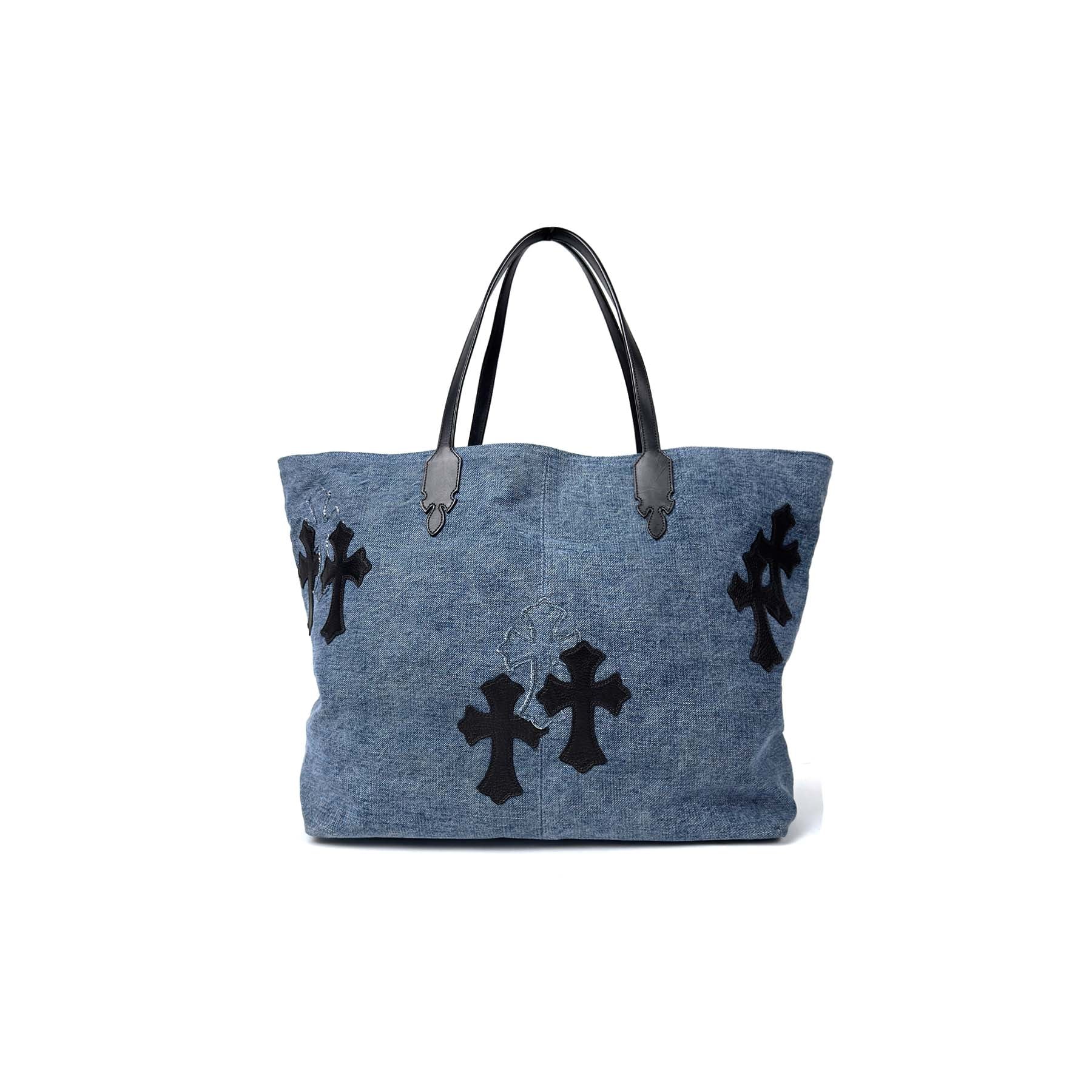 CHROME HEARTS (クロムハーツ)  デニム＆レザー クロスパッチバッグ