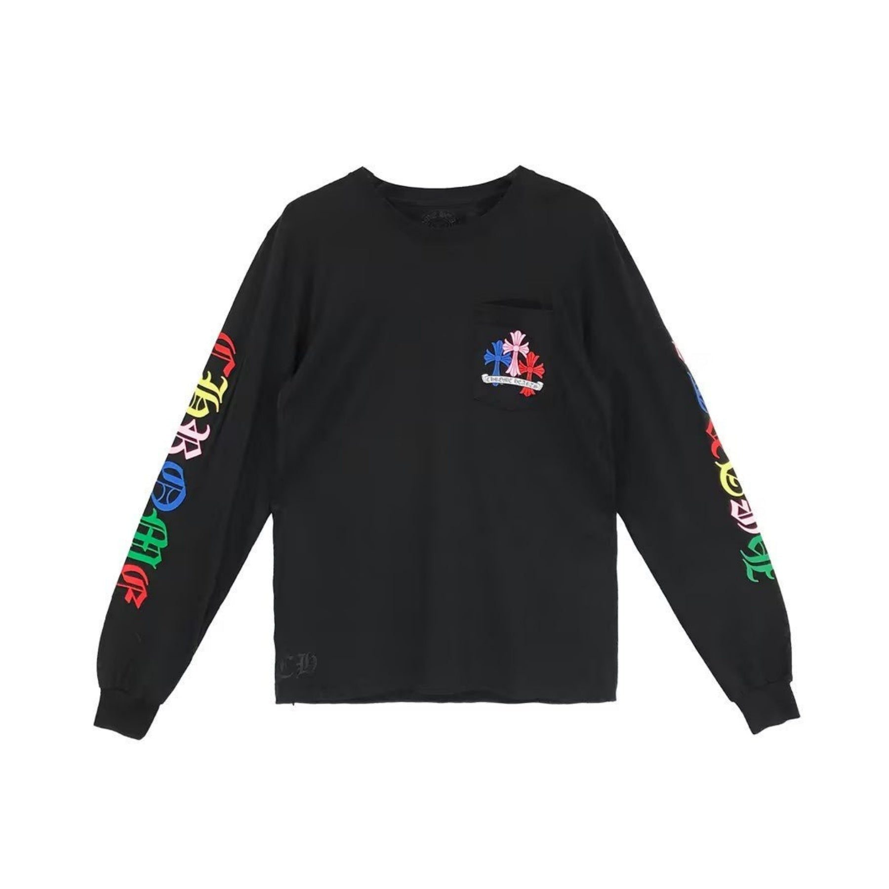 クロムハーツ マルチカラー クロス ロゴ ブラック ロングスリーブ Tシャツ