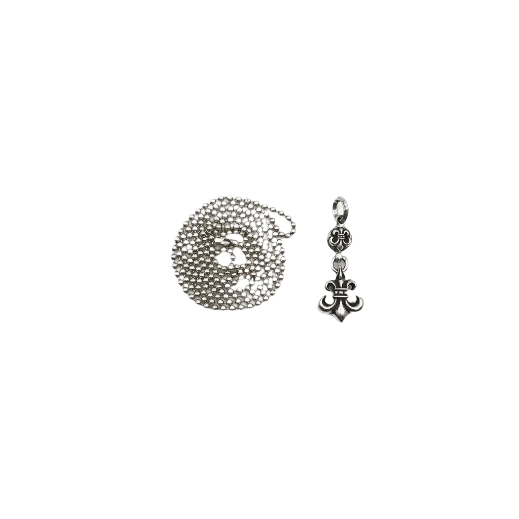 CHROME HEARTS (クロムハーツ) シルバー クロスボール&フルール ネックレス