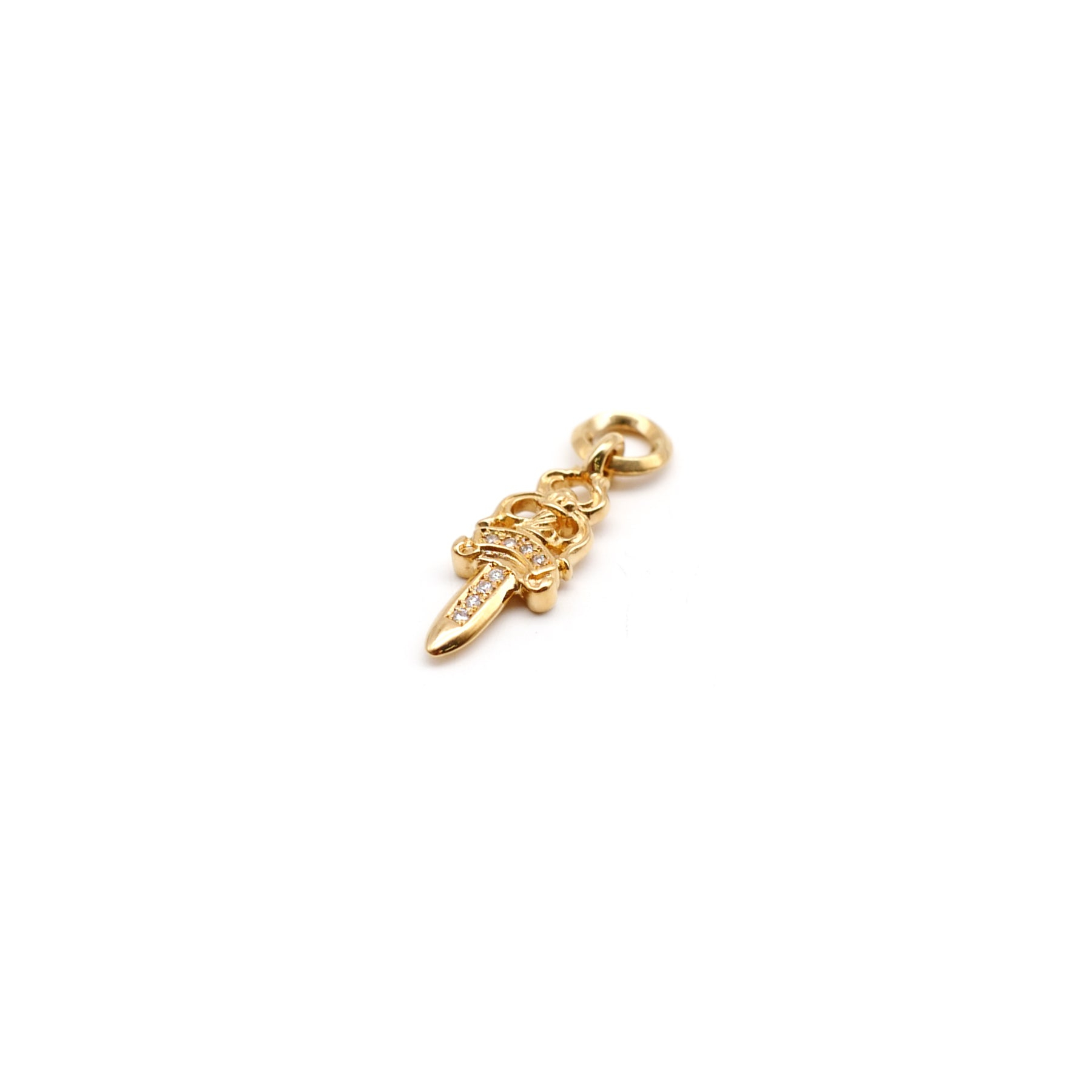 CHROME HEARTS (クロムハーツ) 22K ゴールド ダイヤモンド ダガー ペンダント