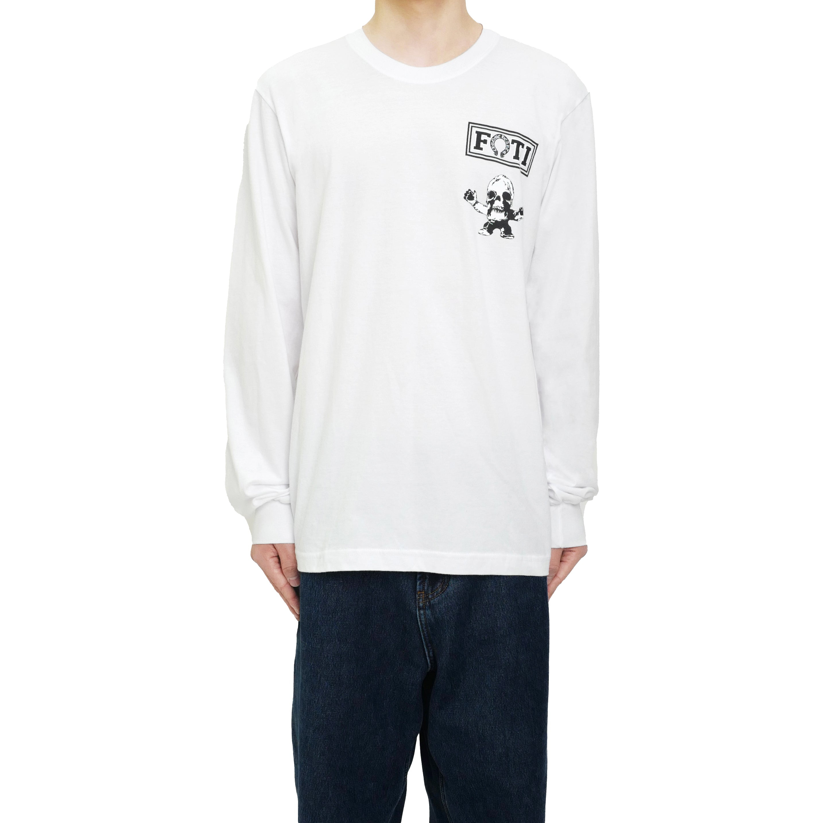 クロムハーツ マルチレインボー フォティ ティーター ハリス ホワイト 長袖Tシャツ