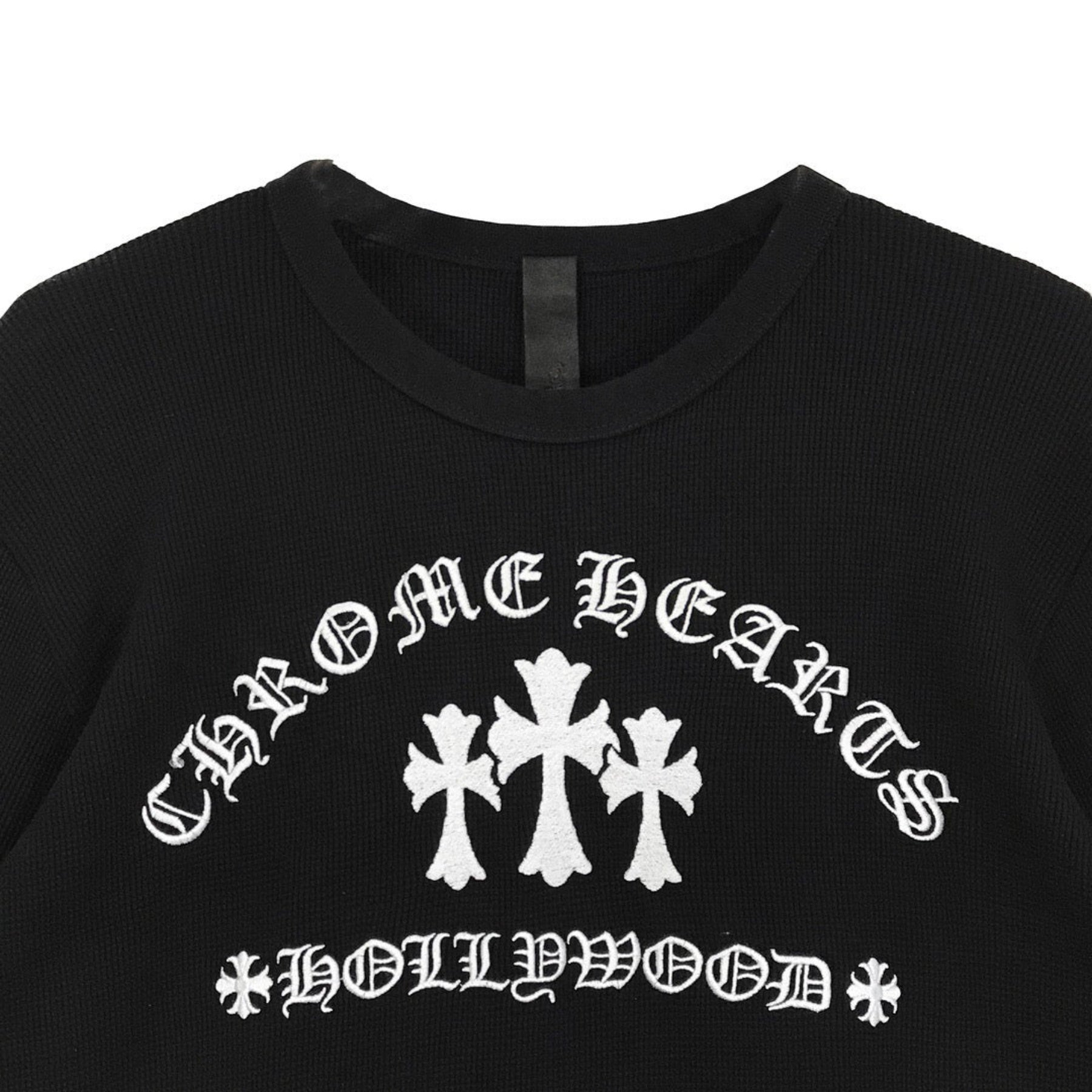 CHROME HEARTS (クロムハーツ) トリプルクロス ハリウッドスクリプトロゴ ロングスリーブTシャツ