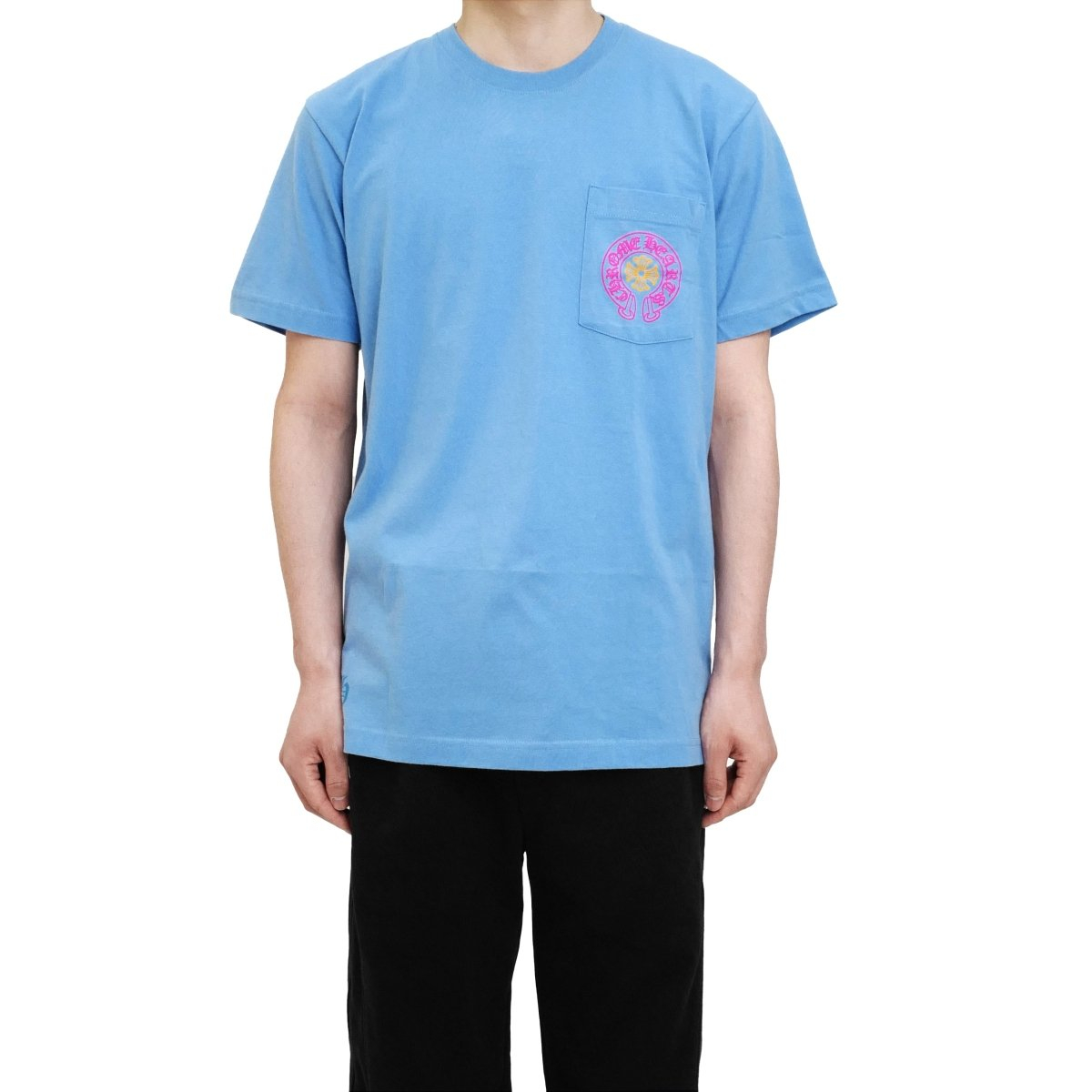 CHROME HEARTS クロムハーツ マイアミ限定ホースシューブルー半袖Tシャツ