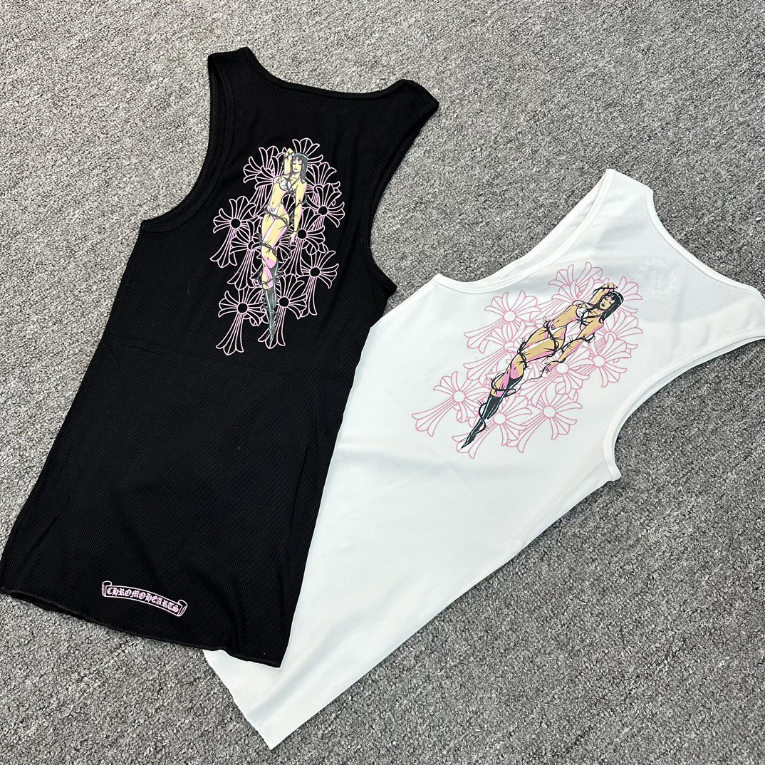 クロムハーツ Vネックプリント半袖Tシャツ レディース フィット