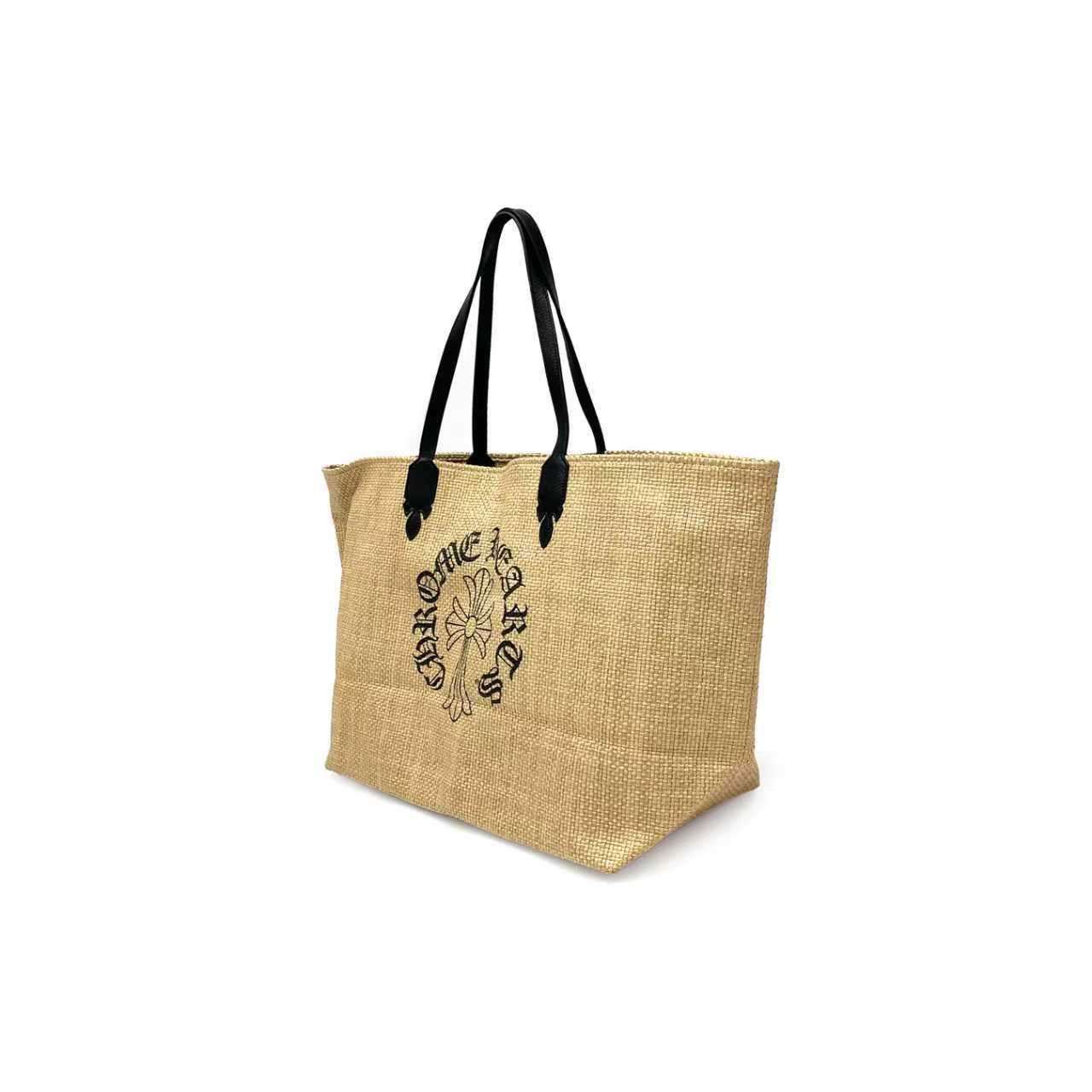 CHROME HEARTS (クロムハーツ) クロムハーツ ベージュのストロー素材のクロスビーチバッグ