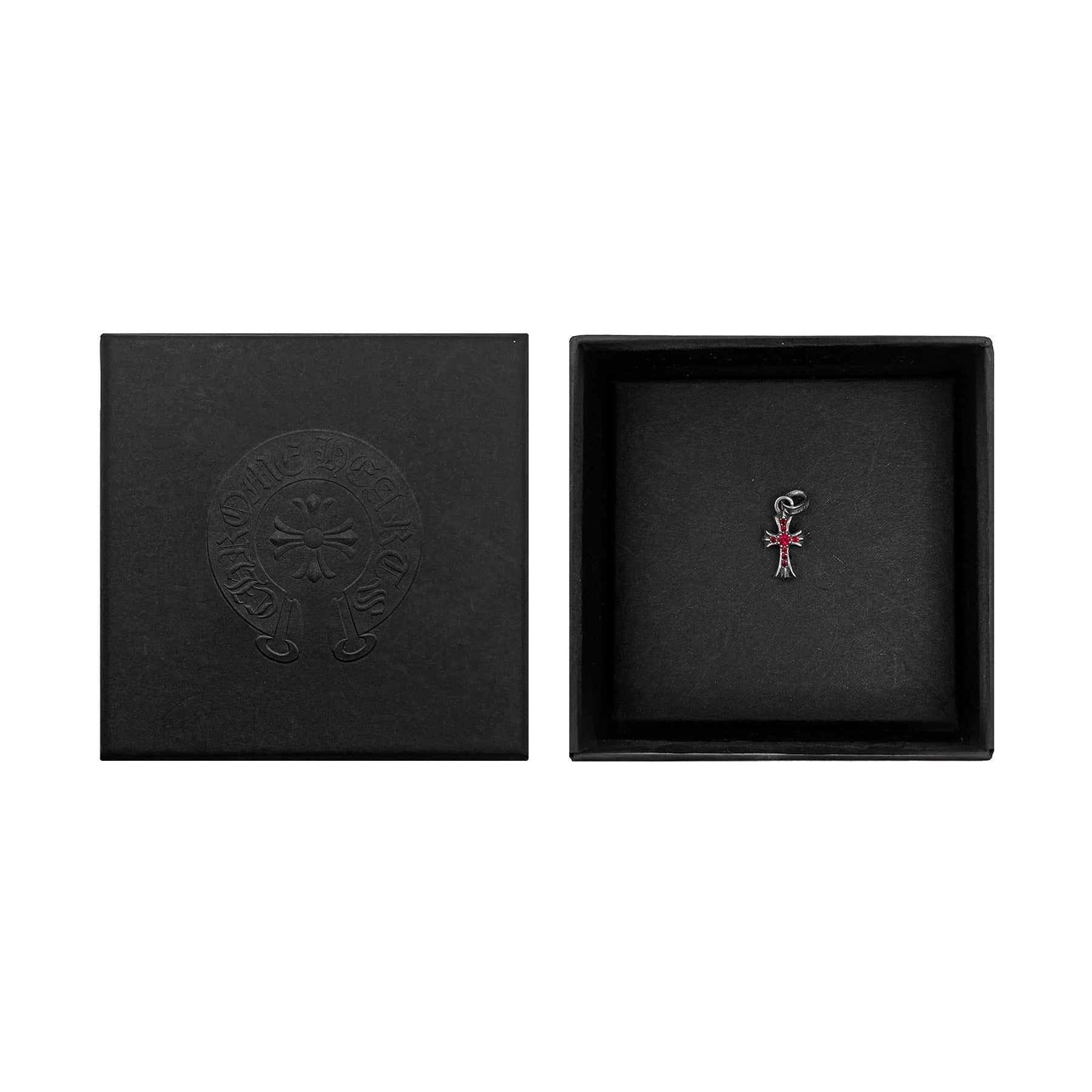 Chrome Hearts 925 シルバー ルビー ベイビーファット クロス ペンダント