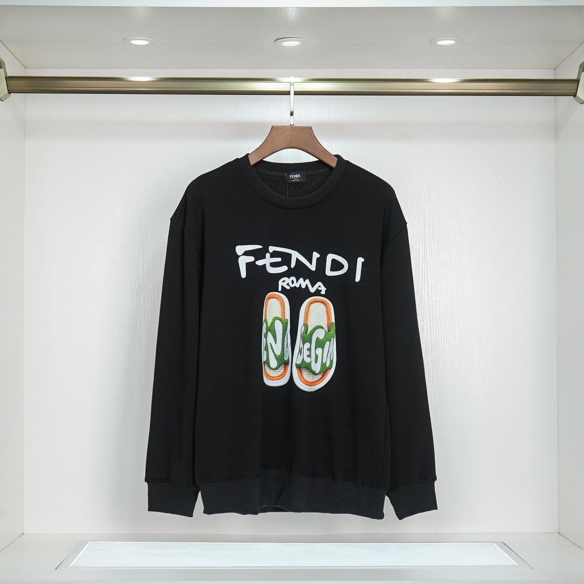 FENDI パーカー フェンディ プリントおしゃれ 丸首 通勤 通学 男女兼用