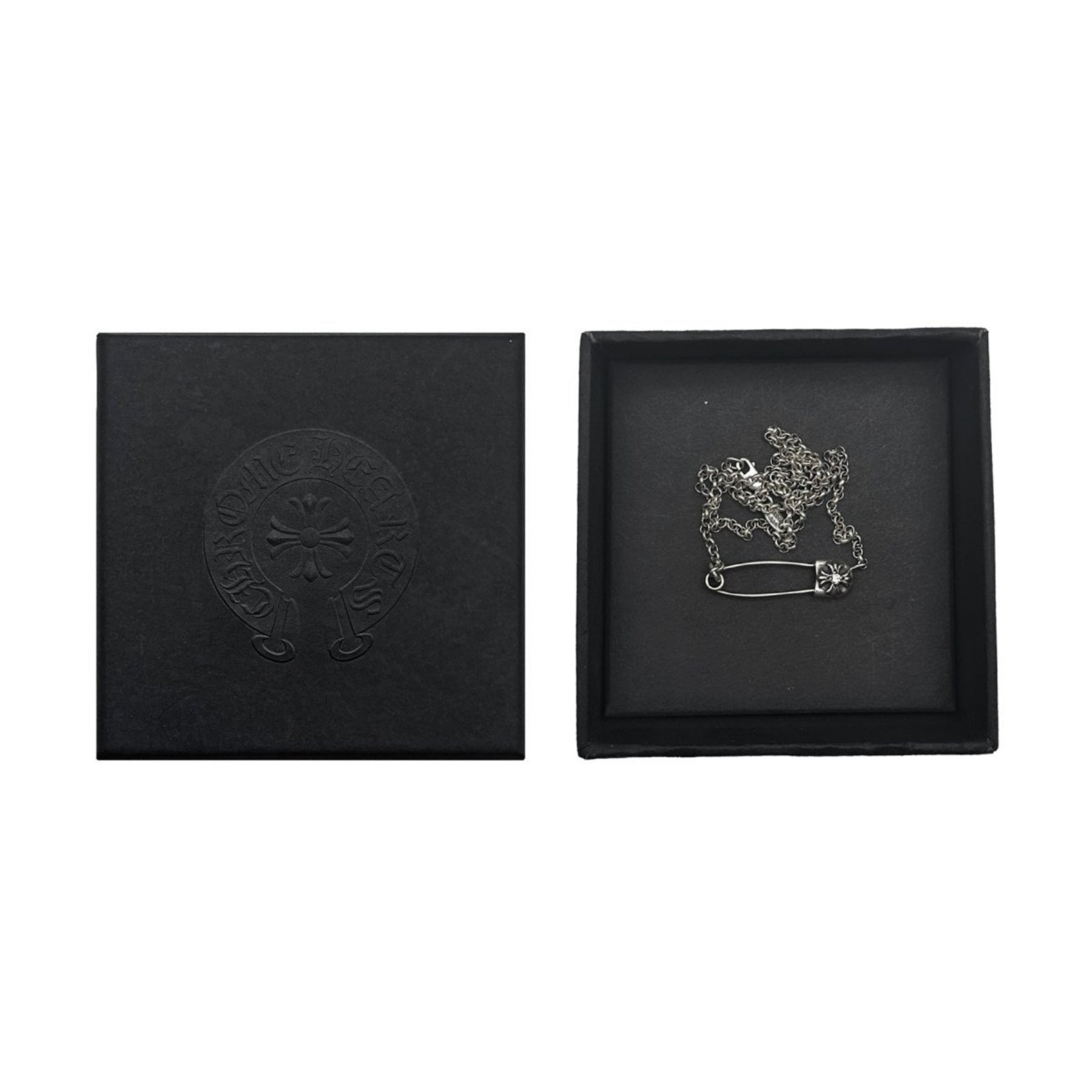 CHROME HEARTS (クロムハーツ) シルバー ピンクリップ シングルダイヤモンド ロールチェーン ネックレス