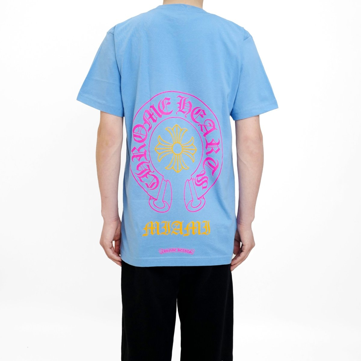 CHROME HEARTS クロムハーツ マイアミ限定ホースシューブルー半袖Tシャツ