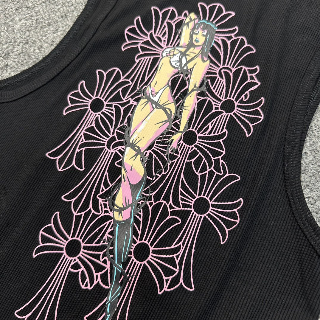 クロムハーツ Vネックプリント半袖Tシャツ レディース フィット
