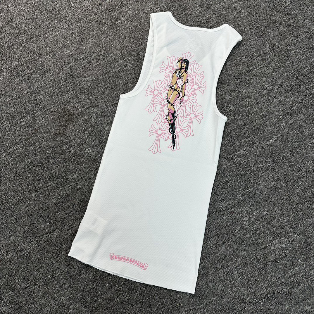 クロムハーツ Vネックプリント半袖Tシャツ レディース フィット