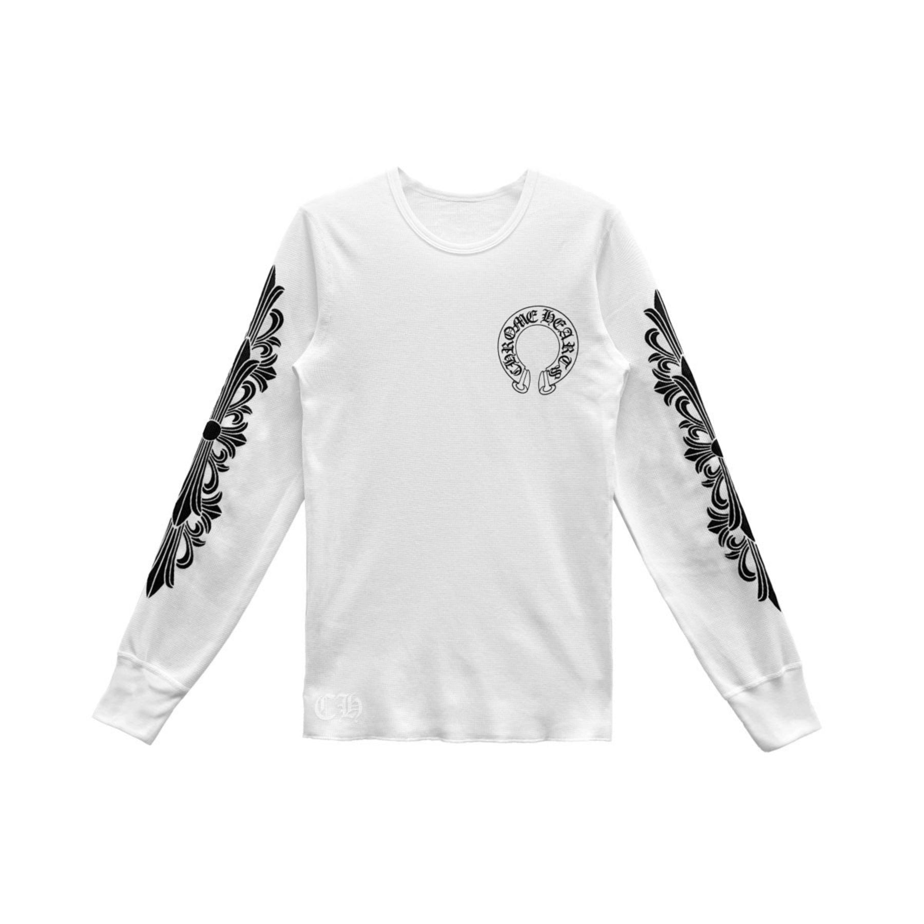 クロムハーツ ホースシュー柄のフローラルスリーブワッフルサーマルTシャツ Sweatshirt 103　