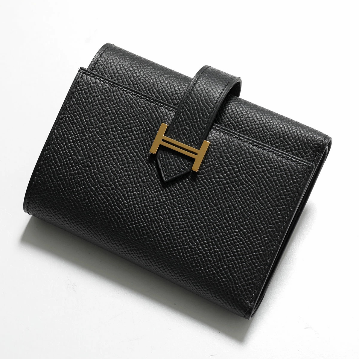 HERMES エルメス 三つ折り財布 BEARN COMBINE ベアン コンビネ H082875CC レディース EPSON エプソン W刻印 レザー スモール ミニ財布 Hロゴ NOIR/GD金具 ノワール ブラック