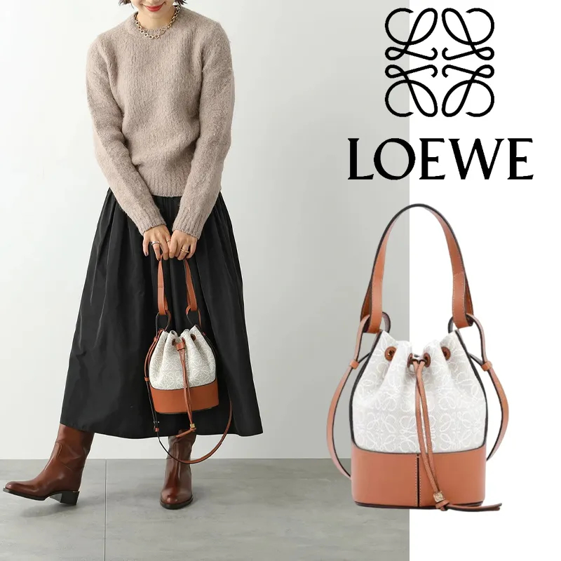 LOEWE ロエベ ショルダーバッグ BALOON ANAGRAM S バルーンバッグ A710C31X41 レディース ハンドバッグ 巾着 レザー アナグラムジャガード