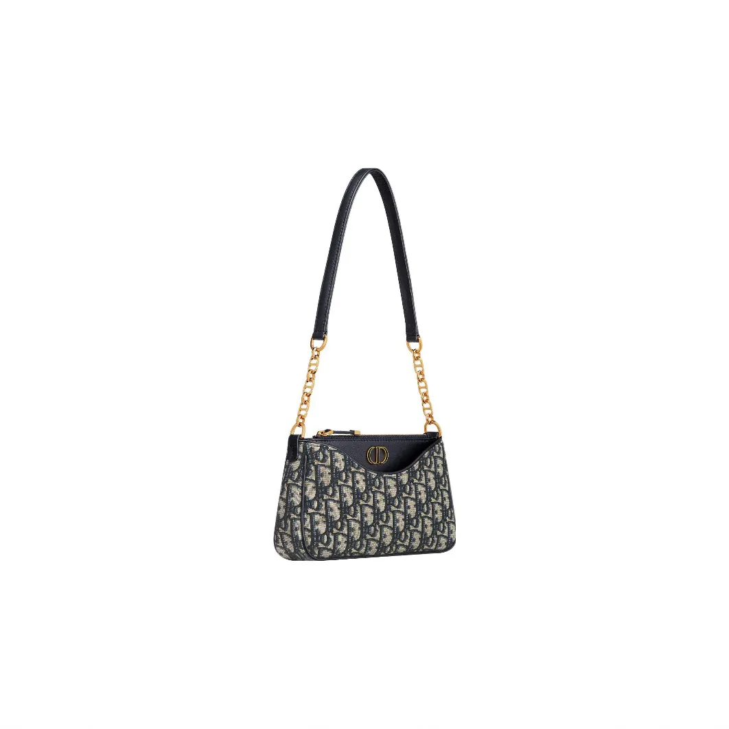 DIOR 30 MontaigneAvenue CDロゴHoboパッケージ ワンショルダー斜め掛けバッグブルー