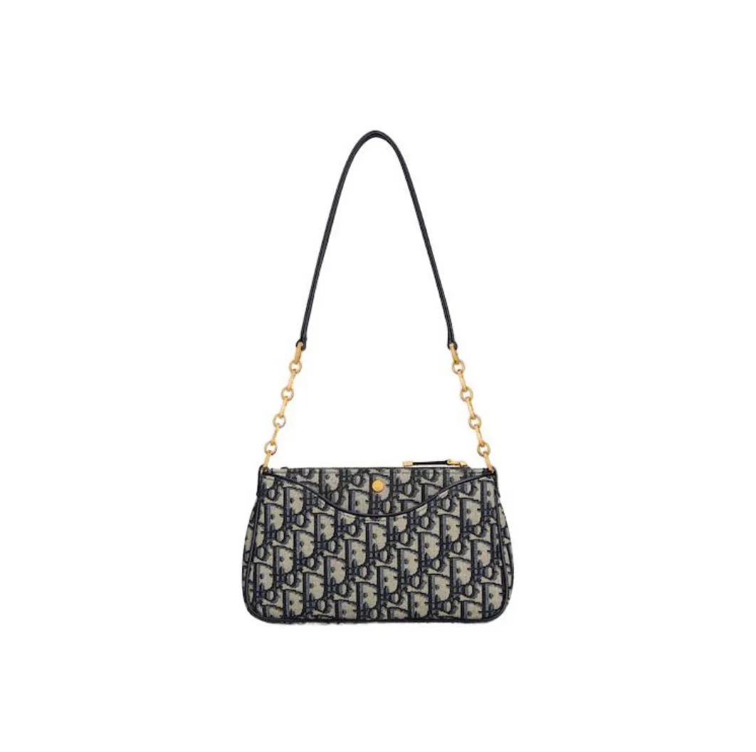 DIOR 30 MontaigneAvenue CDロゴHoboパッケージ ワンショルダー斜め掛けバッグブルー