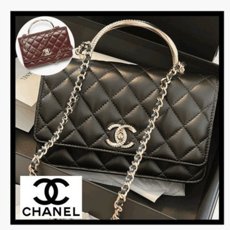 【CHANEL】シャネルトップハンドルが上品♪ チェーン付クラッチバッグ