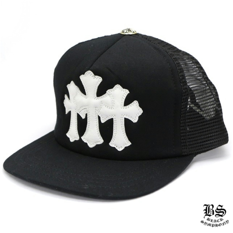 Chrome Heartsクロムハーツ 3セメタリーキャップ ブラック ホワイト帽子Chrome Hearts