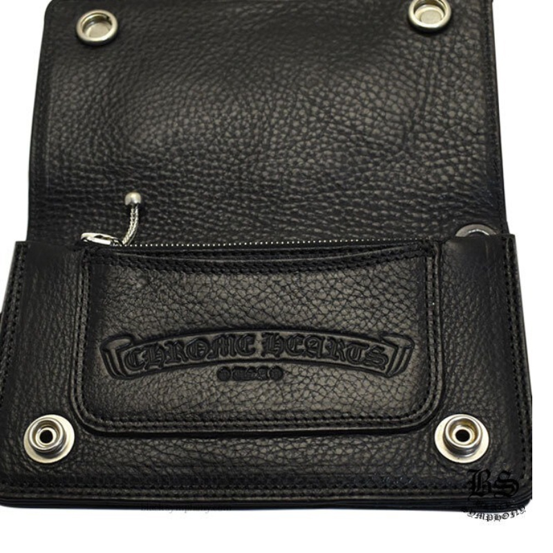  クロムハーツ 1ジップクロスボタンレザーウォレット クロスパッチ