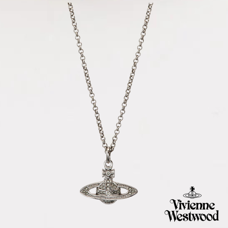 【送料無料】 ヴィヴィアン ウエストウッド ネックレス Vivienne Westwood ペンダント アクセサリー MINI BAS RELIEF PENDANT RUTHENIUM Black Diamond
