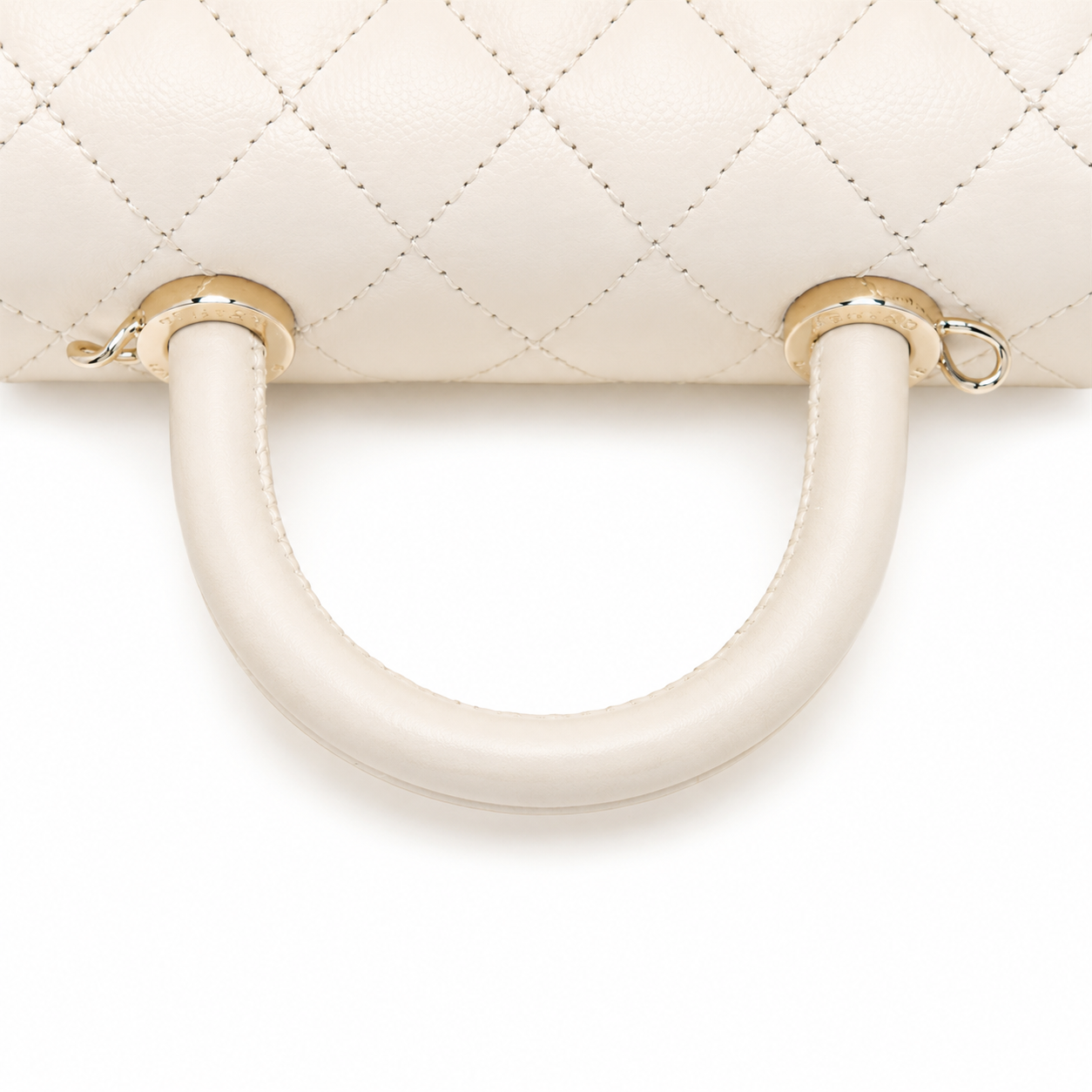CHANEL シャネル ココハンドル19 XXS キャビアスキン 2WAYハンドバッグ ホワイト ゴールド金具 ランダムプレート