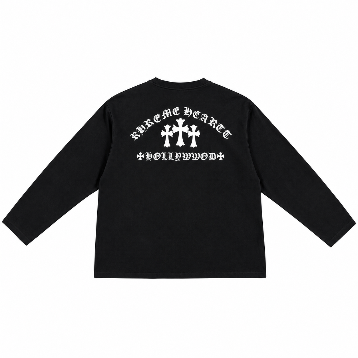 CHROME HEARTS (クロムハーツ) トリプルクロス ハリウッドスクリプトロゴ ロングスリーブTシャツ